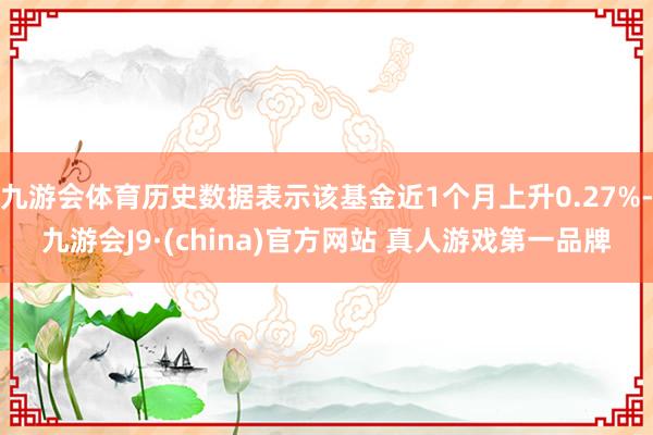 九游会体育历史数据表示该基金近1个月上升0.27%-九游会J9·(china)官方网站 真人游戏第一品牌